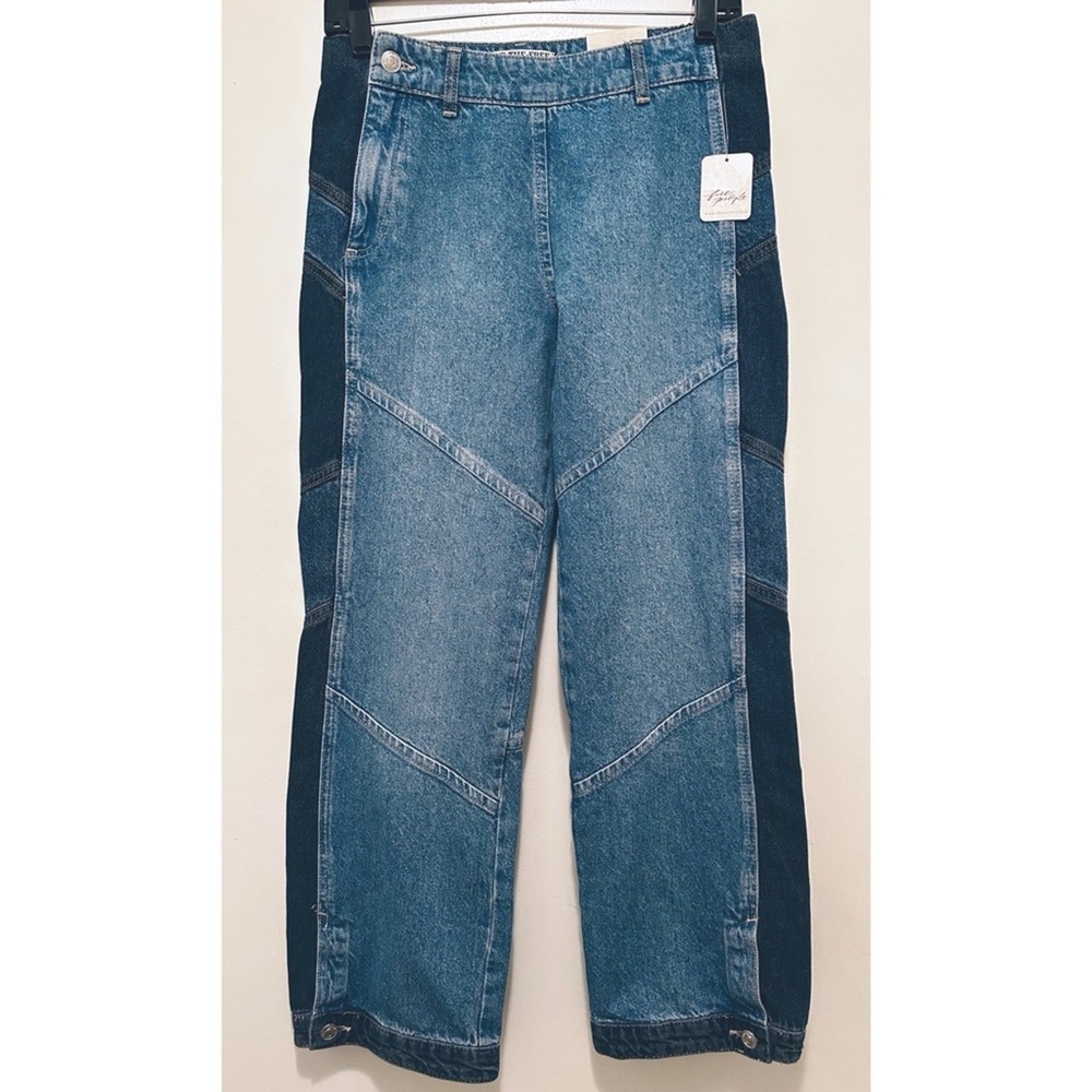 Free People We The‎ Free Moonlit Moto Slim Bootcut Jeans Sz.27 NWT - Picture 6 of 7